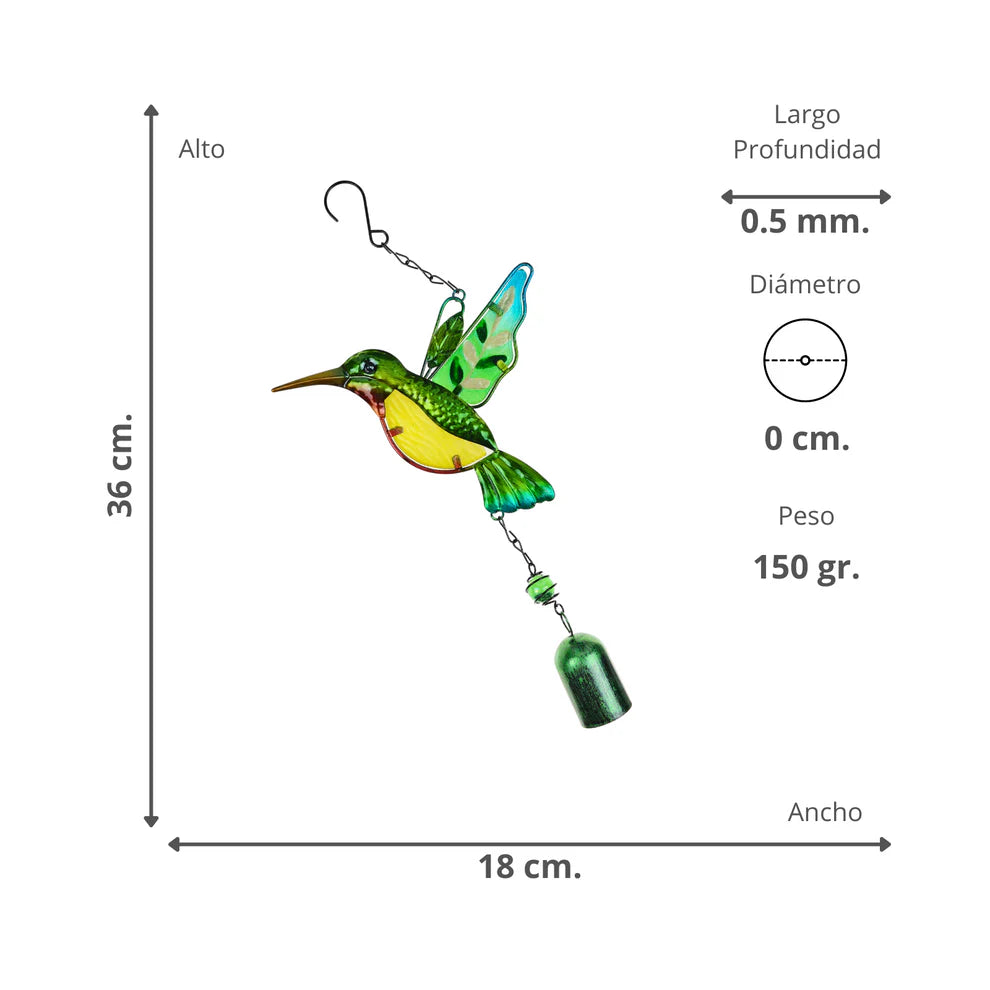 Colgante de Colibrí Metálico – Energía y Decoración Espiritual