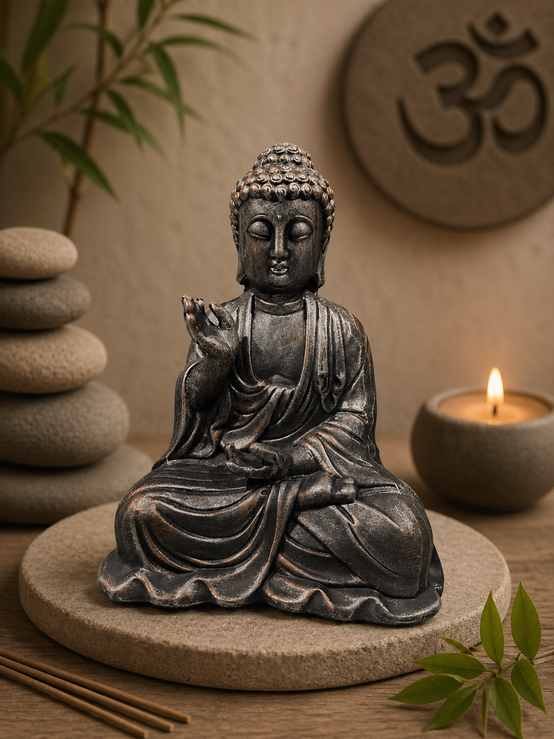 Buda de Cerámica Meditando – Paz y Decoración Espiritual