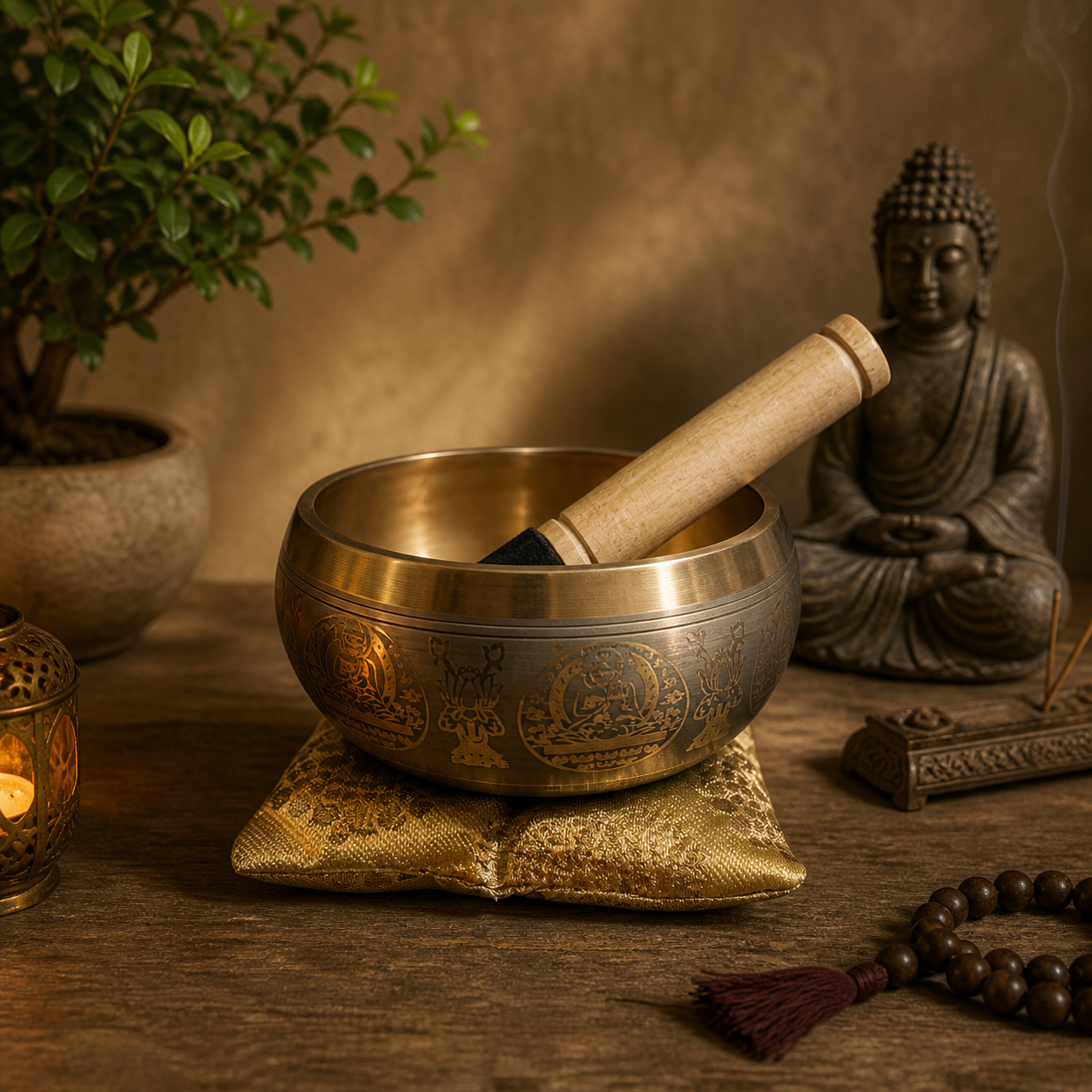 Cuenco Tibetano de Bronce 1kg – Sonido Terapéutico y Meditación
