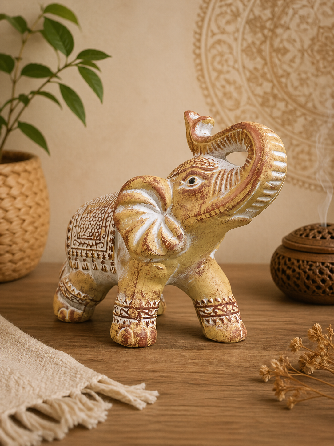 Elefante de Cerámica Decorativo – Prosperidad y Estilo para Hogar