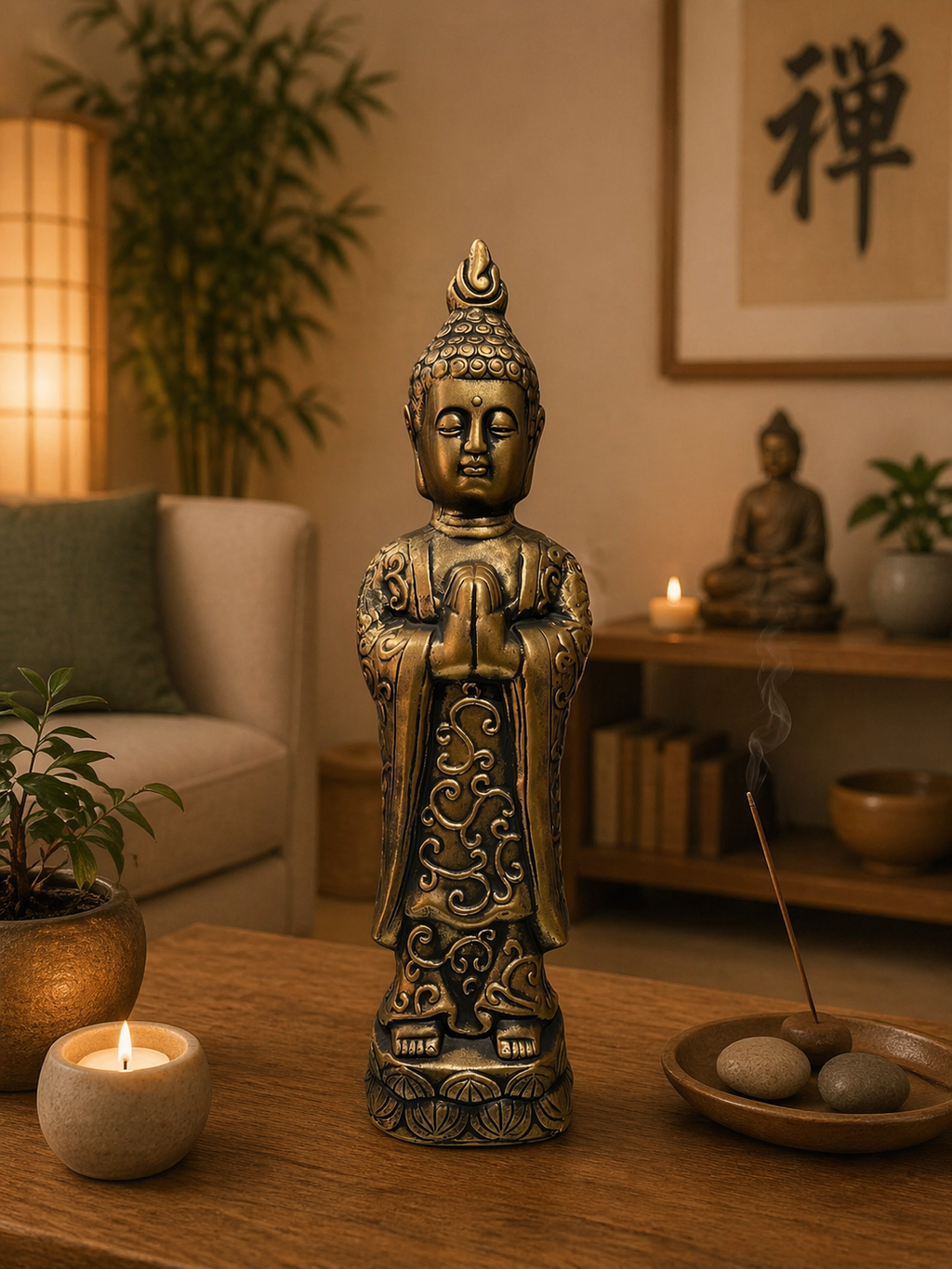Figura de Buda de Cerámica – Paz y Armonía Espiritual