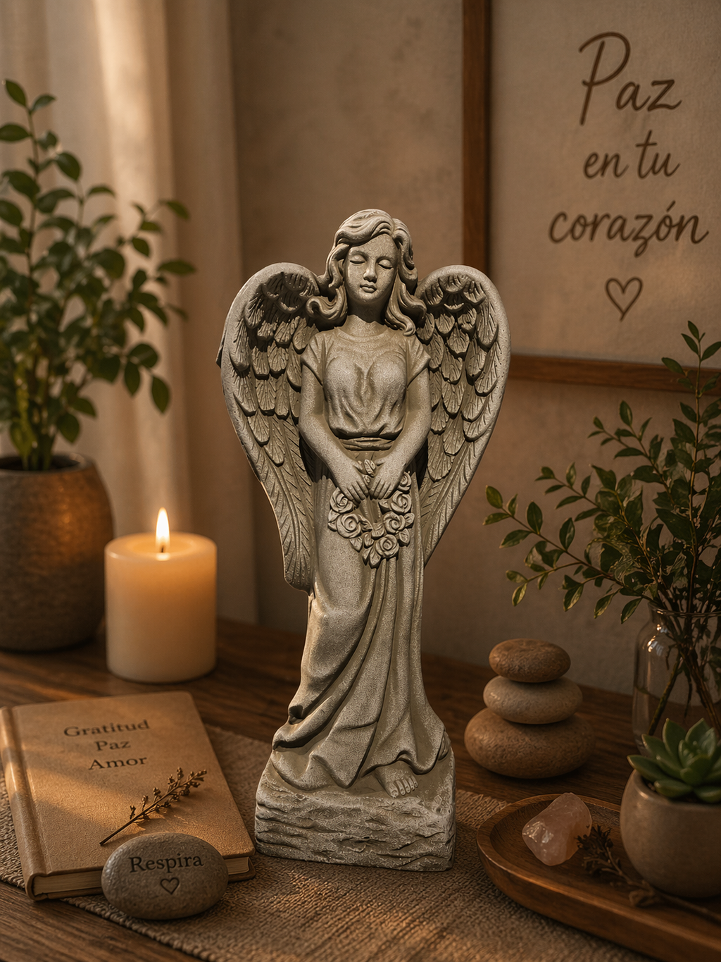Ángel de Cerámica Decorativo – Protección y Paz Espiritual