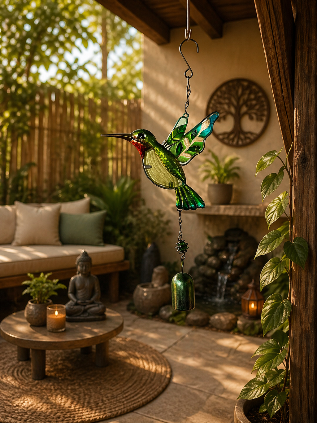 Colgante de Colibrí Metálico – Energía y Decoración Espiritual