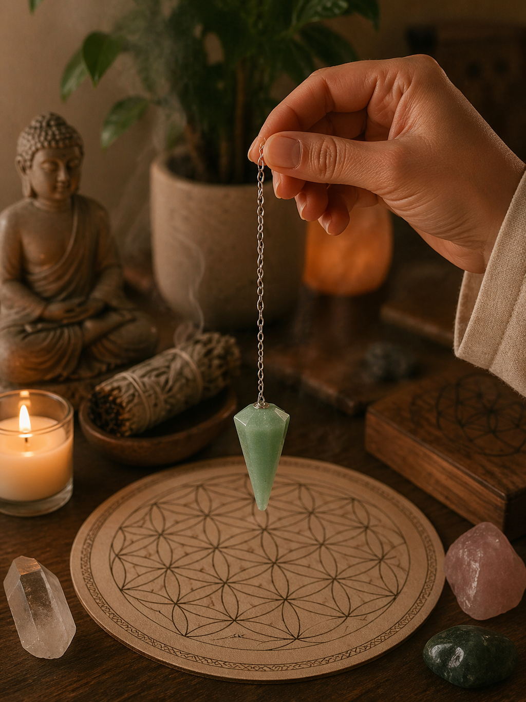Péndulo de Jade Pirámide – Equilibrio y Protección