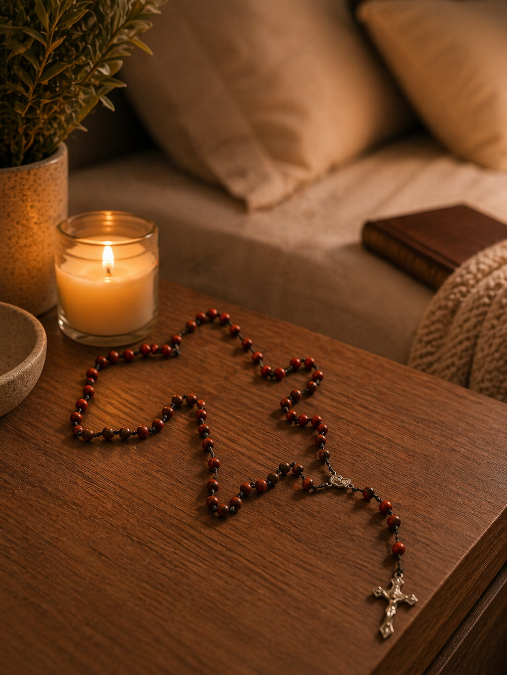 Rosario de Madera Artesanal – Oración y Conexión Espiritual