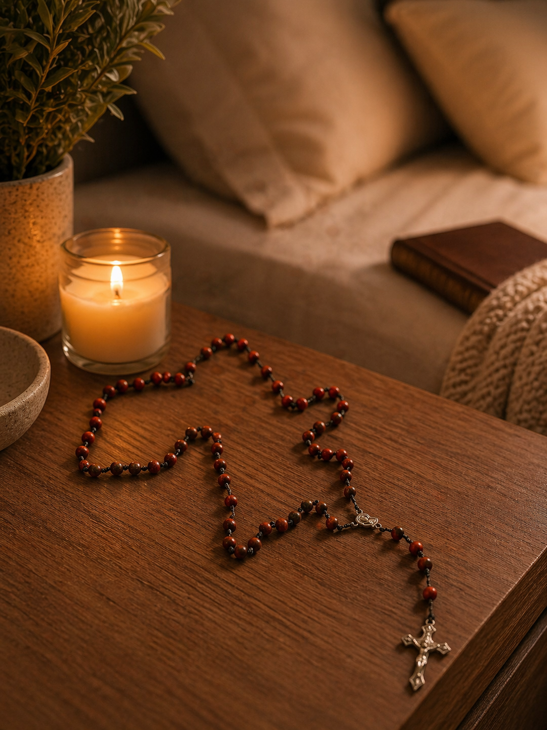 Rosario de Madera Artesanal – Oración y Conexión Espiritual
