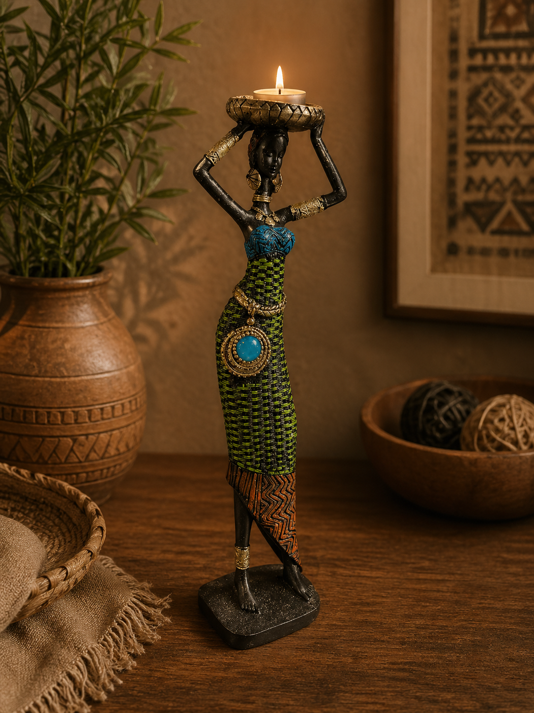 Figura Africana Decorativa – Estilo y Elegancia