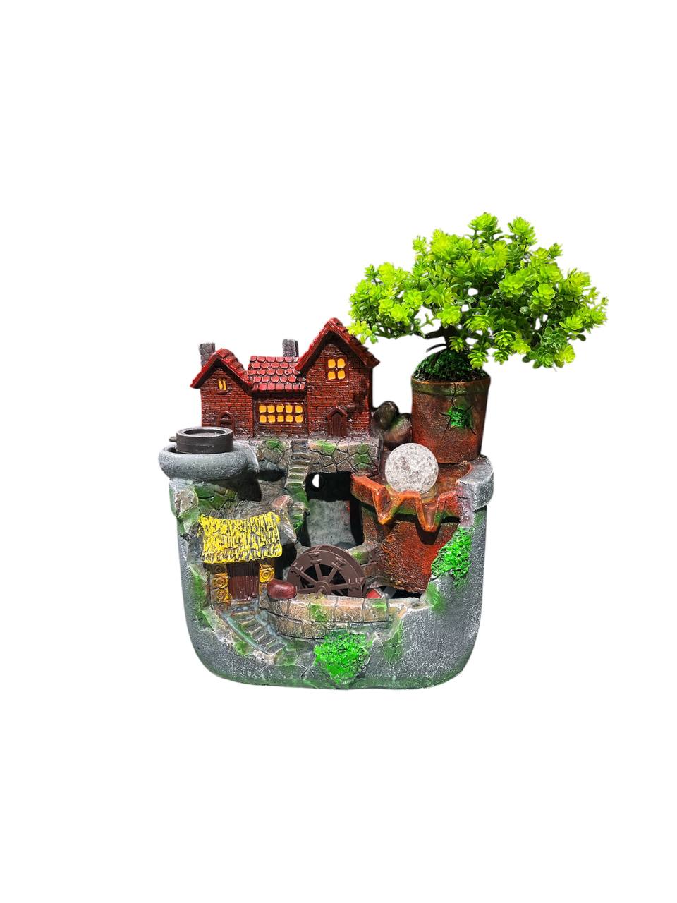 Fuente de Agua con Casa – Decoración Relajante para Hogar