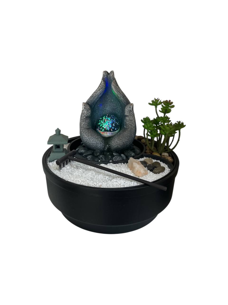 Fuente de Agua con Jardín Zen – Relajación y Decoración Espiritual
