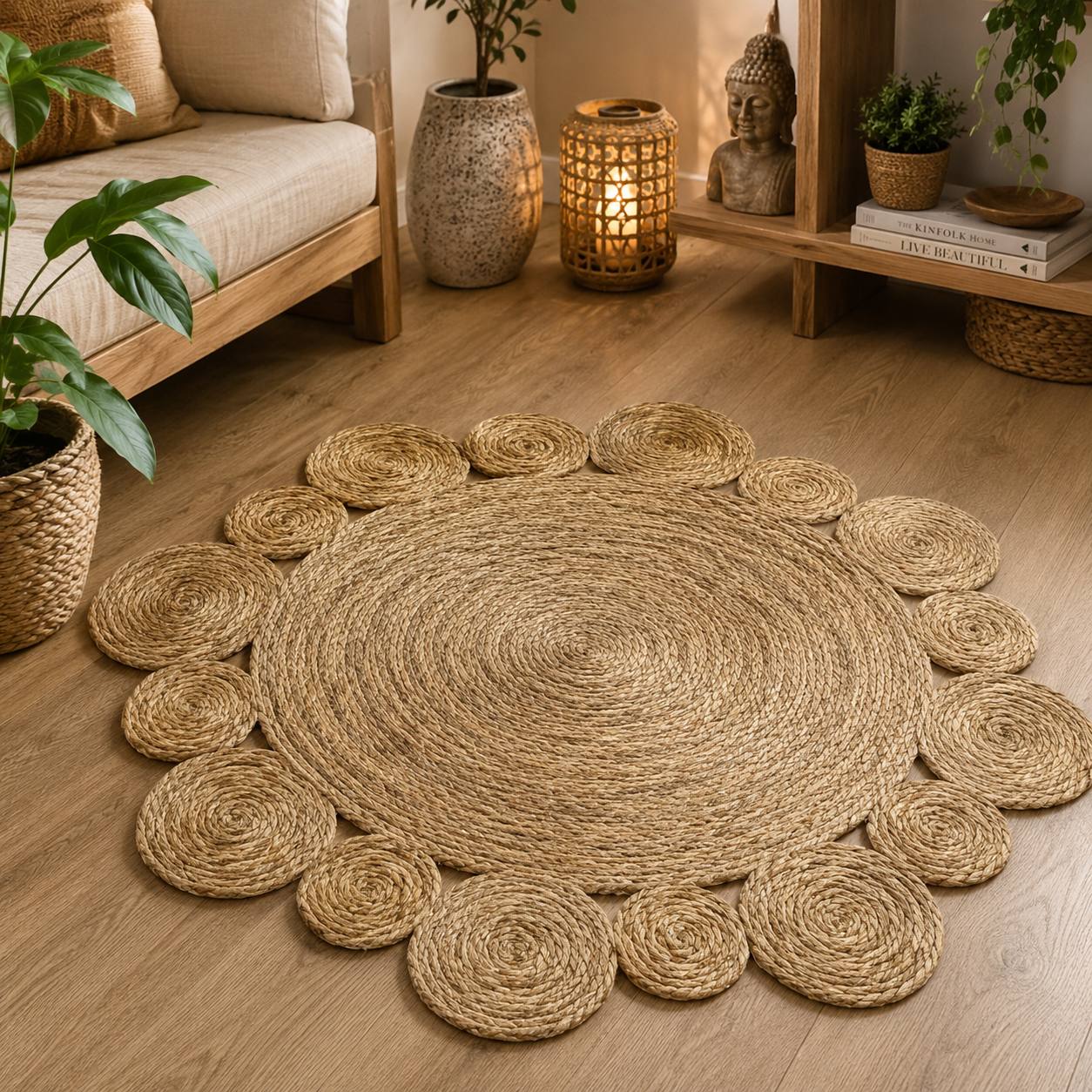 Alfombra de Yute 100cm – Elegancia Natural para tu Hogar