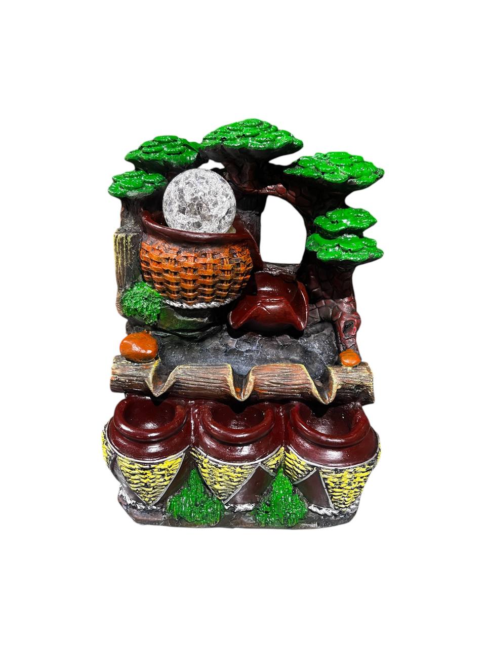 Fuente de Agua Tres Jarrones LED Decorativa