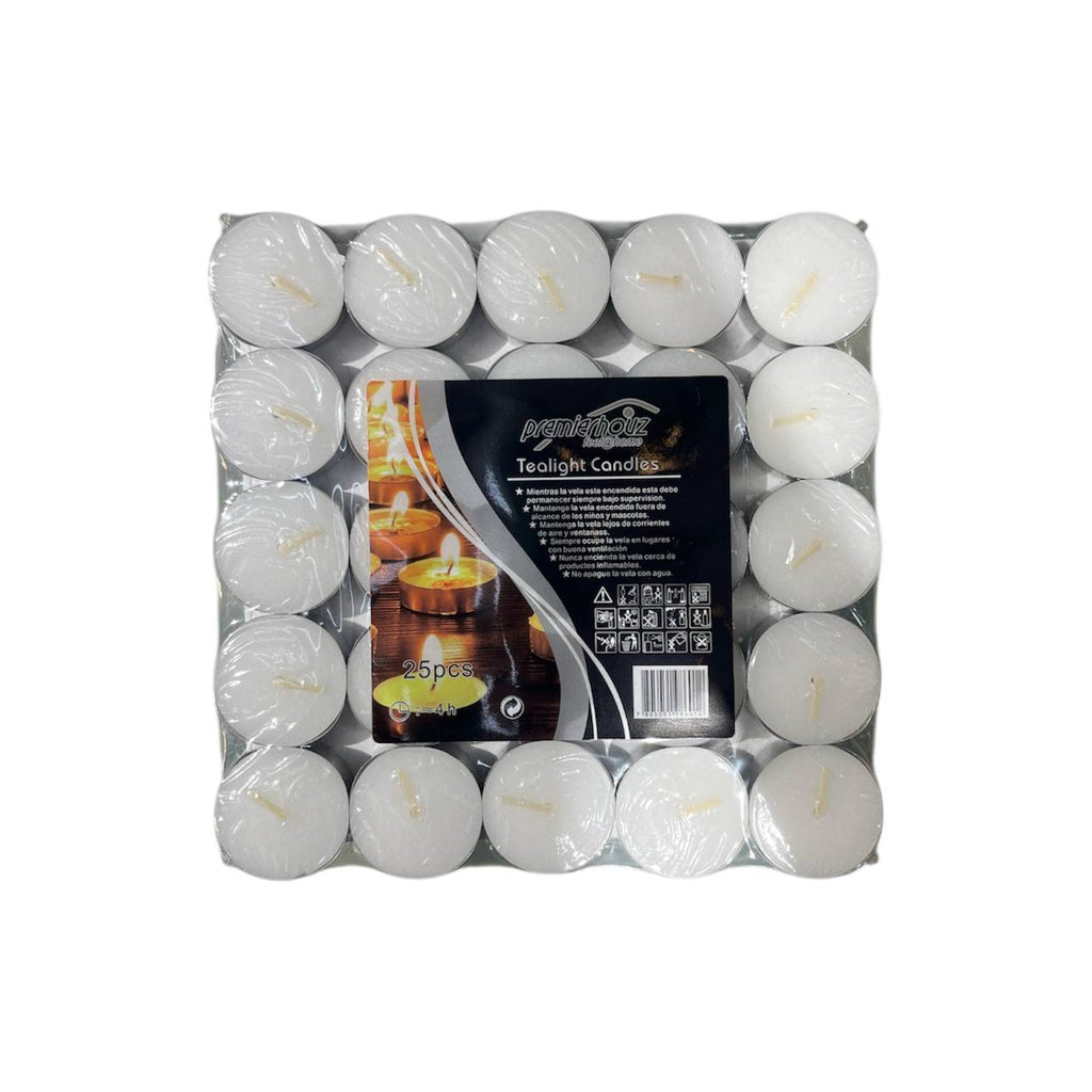 Pack 25 Velas Tealight – Iluminación Cálida y Duradera